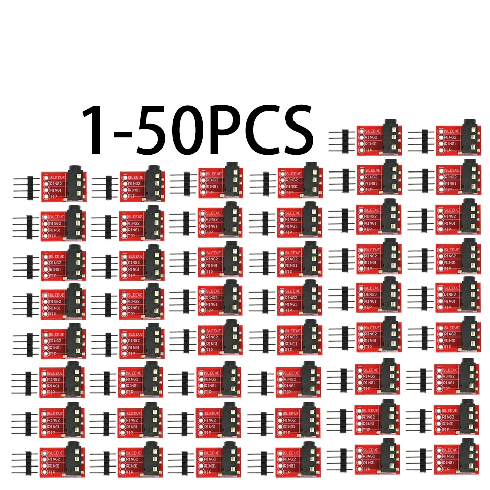 1-50pcs TRRS 3.5mm Audio Seat MP3 Stereo Headphone Video Microphone Interface Module Breakout Board Expansion Connector Jak