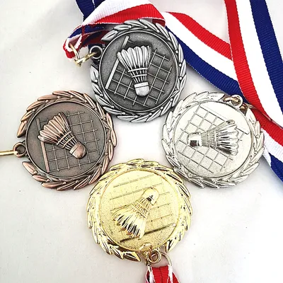 4 Color Badminton Medal Game MedalGold Color Medal And Silver Color Medal and Branze Color Meda 5.0