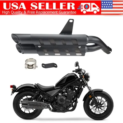 Motorcycle Exhaust Slip-on Muffler Pipe Tube with Heat Shield Cover Kit for CMX 300 CMX 500 Rebel