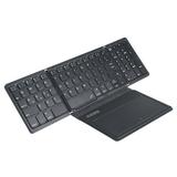 B055 Ultra Thin Wireless Keyboard Four Fold With Large Touchpad BT Keyboard Tablet Silent Mini Keyboard Compact Form Factor Tactile Switch With Ergonomic Vertical feel For Notebook PC