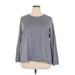 J.Jill Long Sleeve T-Shirt: Gray Tops - Women's Size 2X