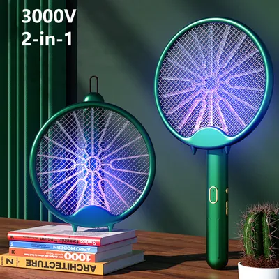 Fly Swatter Elektro schläger wiederauf ladbare Bug Zapper Schläger tragbare faltbare 2-in-1 Moskito-Killer-Falle für zu Hause Schlafzimmer Terrasse