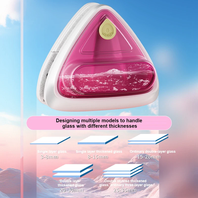 NEUER Fensterreiniger Doppelschichtiger Hohlglasreiniger Haushaltsreiniger Doppelseitiger Magnetischer Glasreiniger Werkzeuge 25-35MM Image