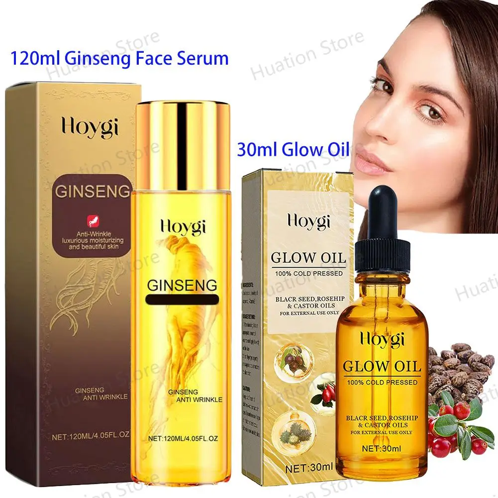 Ginseng ätherisches Öl feuchtigkeit spendendes Serum Kollagen Hyaluron säure nähren Glow Oil Rezept Hautpflege kosmetik Image