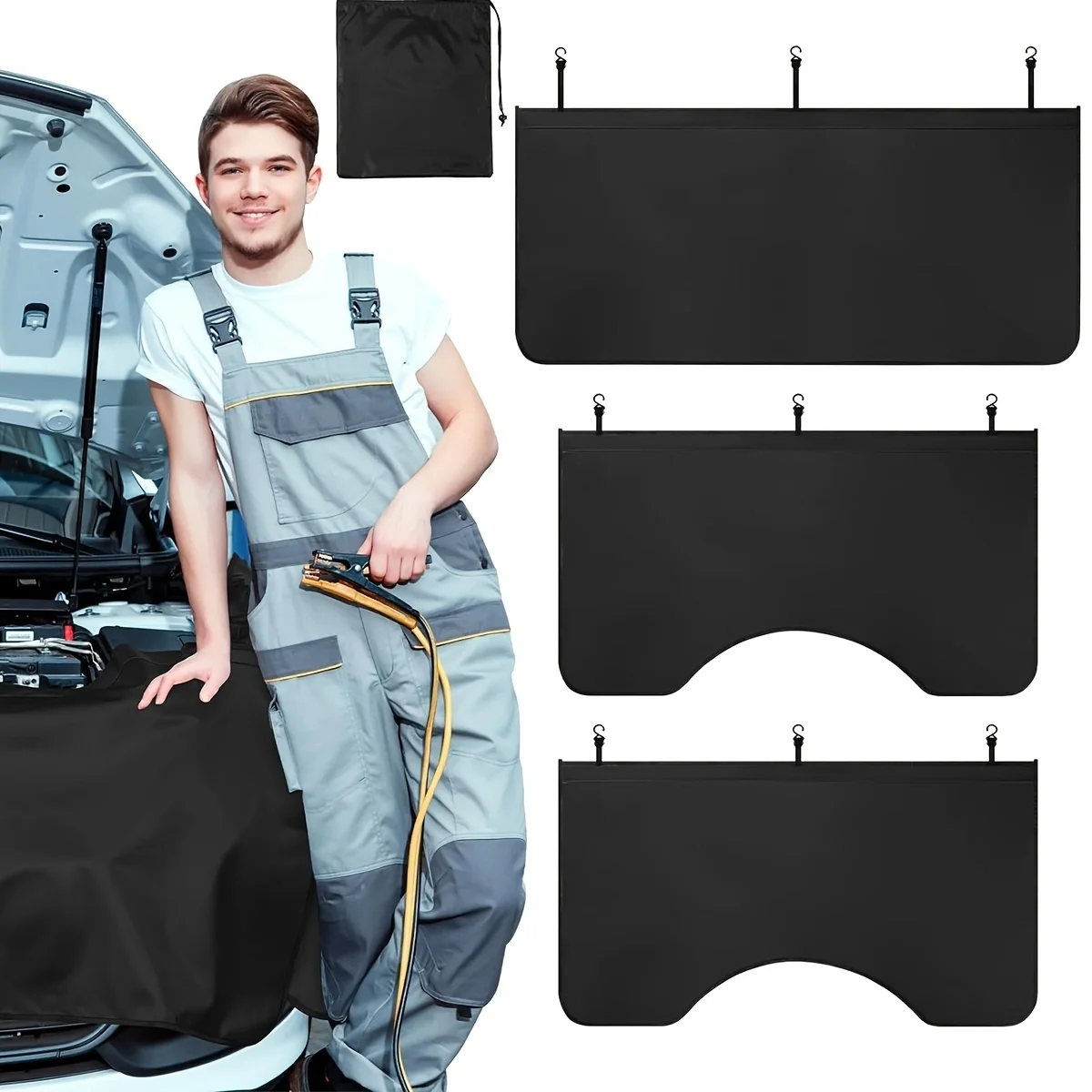 Automotive Mechaniker Magnetische Kotflügel Abdeckung Matte Pad Schutz Matte für Reparatur Automotive Arbeit, Mikrofaser Leder Auto Kotflügel Protec Image