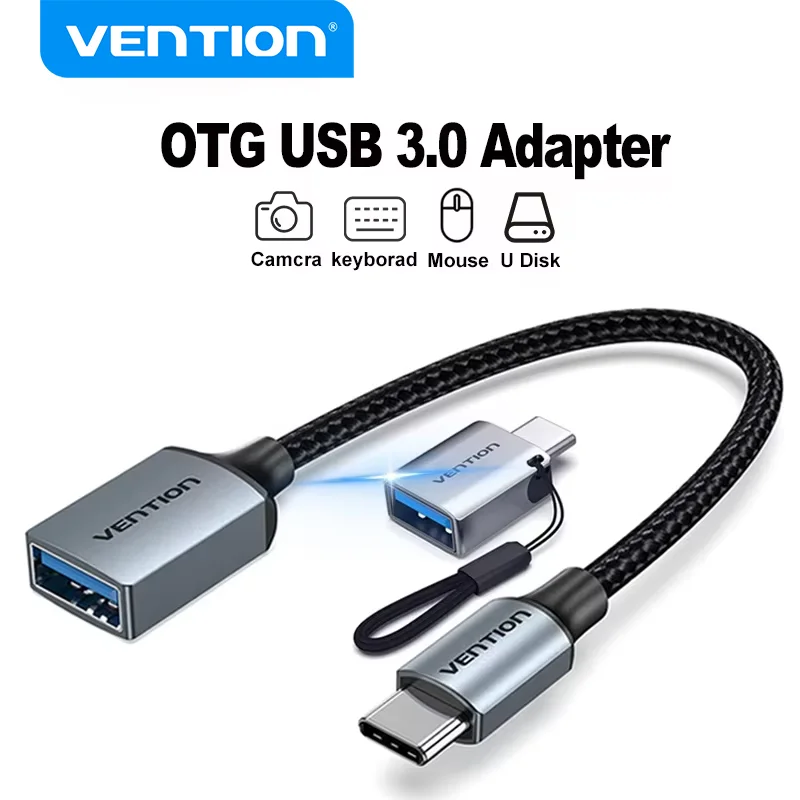 Adattatore USB C OTG Vention, Cavo Adattatore da USB A a Tipo C, USB 3.0 2.0 5Gbps, Convertitore Dati Tipo-C per MacBook Pro Xiaomi 17