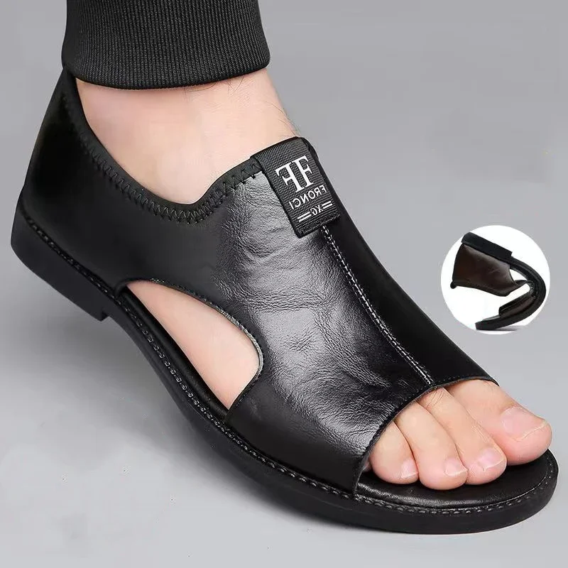 Marke männer Sandalen Neue Casual Schuhe Hohe Qualität Weiche Sohle Männer Hausschuhe Outdoor Comfor Strand Schuhe Leder Flache Sandalen für männer