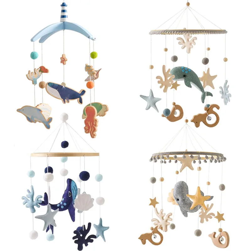 Neugeborenen Baby Rasseln Spielzeug 0-12 Monate Weichen Filz Wal Bett Glocke Infant Mobile Krippe Hängen Musical Karussell Spielzeug jungen Mädchen Geschenk Image
