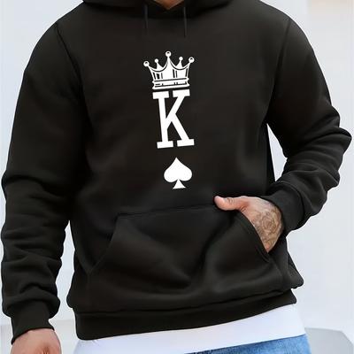 TEMU -lined Men's Hoodie - Casual Pullover With Kangaroo Pocket, Long Sleeve, Letter - Perfect Autumn & Gift Image