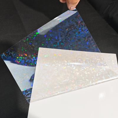 TEMU 50-pack Pvc Holographic Film Sheets, Self-adhesive Effect, Sparkling Overlay Cold Laminate, Craft And Laminating Material