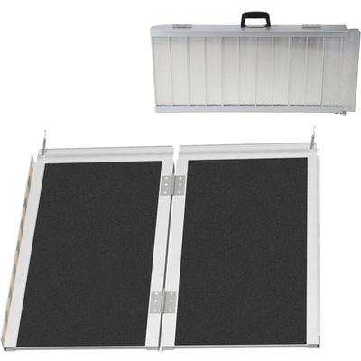 Rollstuhlrampe Rollirampe Kofferrampe Auffahrrampe Auffahrschiene 2x faltbar Aluminium 61cm bis Image
