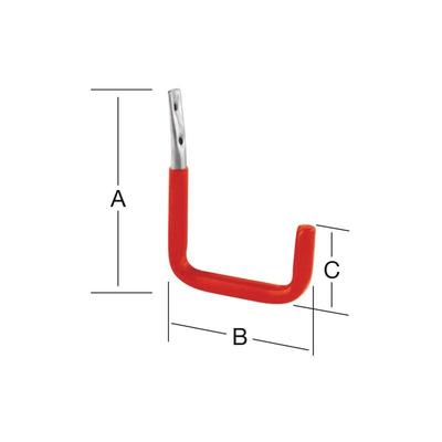 Vormann - Wandhaken U-Form Rotgummi 250 mm sta verz - 001451008BL