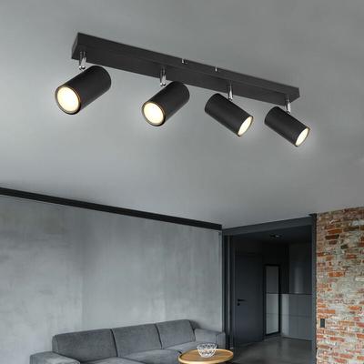 Globo - Deckenleuchte Spot 4 flammig Deckenstrahler schwarz led Deckenlampe Wohnzimmer modern, Image
