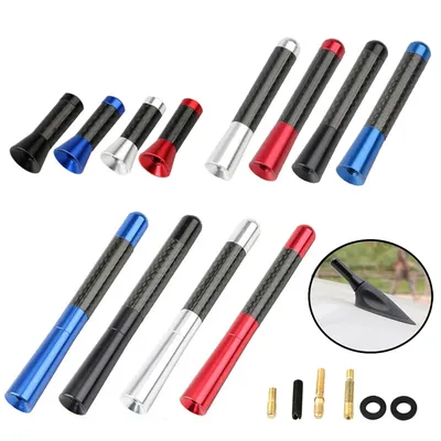 3.5cm/8cm/12cm Universal Car Short Radio Antenna Carbon Fiber Black Car Roof Antenna Radio Aerial