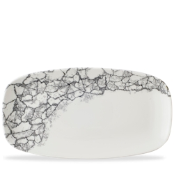 Churchill Super Vitrified Kintsugi Accents Platte Oblong 35,5x18,9cm, 6 Stück Quartz Schwarz Rechteck Image