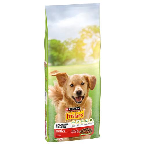 12kg Purina Friskies Adult Hund Active mit Rind Hundefutter tocke