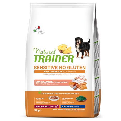 3kg Natural Trainer Sensitive No Gluten Adult Med/Max Salmon Hundefutter trocken