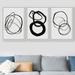 wall26 Black & Gray Grunge Duotone Geometric Ring Pattern Abstract Shapes Illustrations Modern Art Decor black | 24" H x 16" W | Wayfair