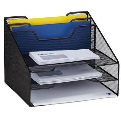 Dokumentenablage, Tischorganizer mit 5 Fächern, Metall, Dokumentenhalter & Briefablage, 24x32x29