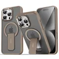 Custodia per telefono magnetica con supporto pieghevole di lusso per Magsafe per iPhone 17 16 15 14 Plus 13 12 11 Pro Max Cover posteriore traslucida opaca