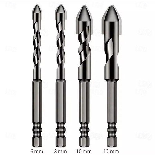 Hochfester Exzenter-Spiralbohrersatz - Schnellarbeitsstahl für Holz, Kunststoff und Metall - vielseitiges und langlebiges Gewindeschneidwerkzeug - Größen 6 mm, 8 mm, 10 mm, 12 mm erhältlich Image
