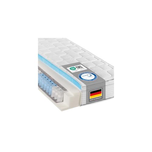 Federkernmatratze BeCo Diamant Plus 26 cm Höhe Gelschaum Topper fest integriert kein Verrutschen - Härtegrad: H3 (80 kg - 120 kg), Größe: 180 x 200 cm