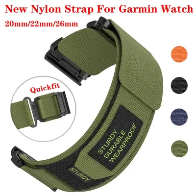 20 22 26 mm New Nylon Strap For Garmin Fenix 7 7X 6X 6 Pro 5 5X Plus 3 3HR 945 Epix Gen 2 Enduro Tactix 7Pro Quickfit Watch Band