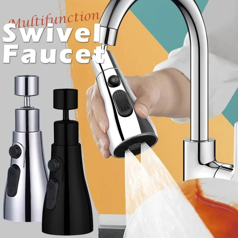 3 In 1 Küche Austauschbare Wasserhahn Sprayer Düse ABS Langlebig Wasserhahn Wasser Becken Waschbecken Dusche Spray Kopf Multifunktionale Hydrant Image