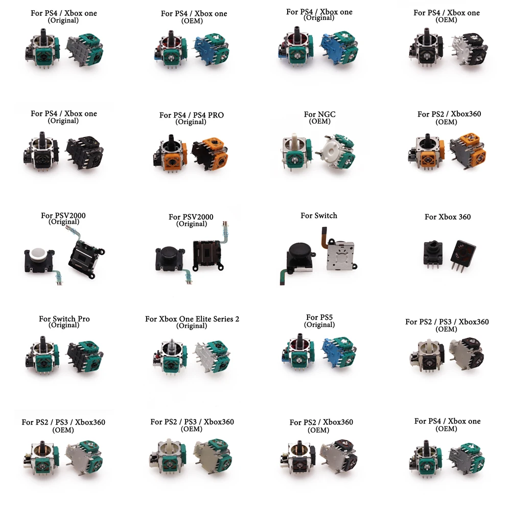 2 stücke für xbox one switch pro ngc controller 3pin 3d analoger stick joystick rocker sensor modul ersatz für ps3 ps4 ps5 psp