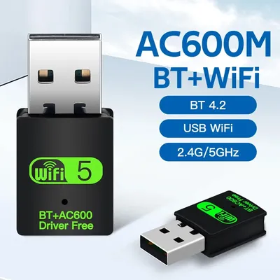 600Mbps USB WiFi Bluetooth Adapter 2in1 Dongle Dual Band 2,4G 5GHz USB WiFi 5 Netzwerk Wireless Wlan