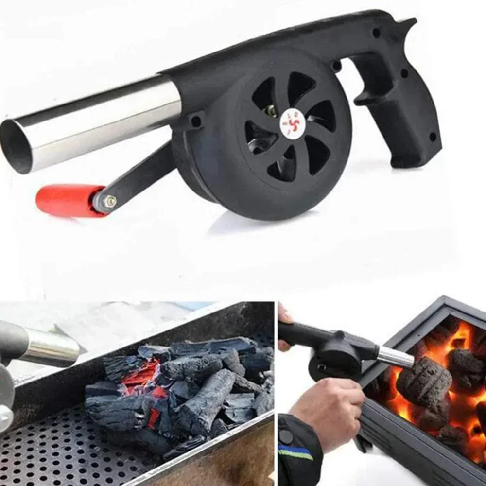 Tragbare Handkurbel Lüfter Luft gebläse Handbuch Grill Grill Feuer Starter Flamme Erreger Koch werkzeug für Grill Picknick Camping Grill Werkzeug Image