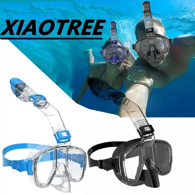 Snorkel and Diving Mask Foldable Anti-Fog Diving Mask Set with Full Dry Top System Adults Diving Goggles Diving Camera Support