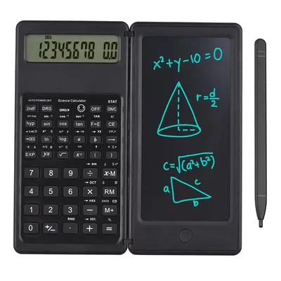 Foldable Calculator & 6 Inch LCD Writing Tablet Digital Drawing Pad With Stylus Pen Erase Button