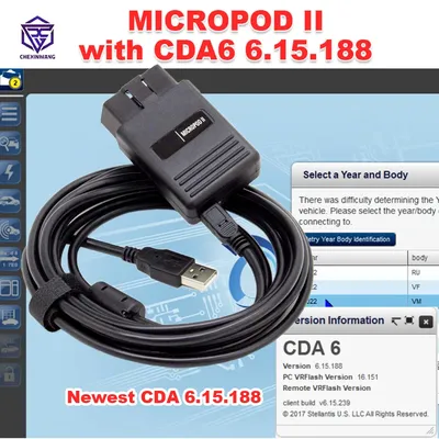MicroPod 2 with CDA6 CDA 6.15.188 MicroPod2 Scanner Flash Downloder For FCA Original Files for EDITING DODGE/CHRYSLER/JEEP