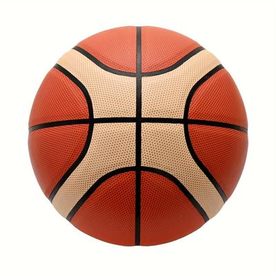 TEMU 1pc Size 7 Sports Basketball, Durable Pu Basketball For Competitive Games, Holiday Gift For Basketball Lovers