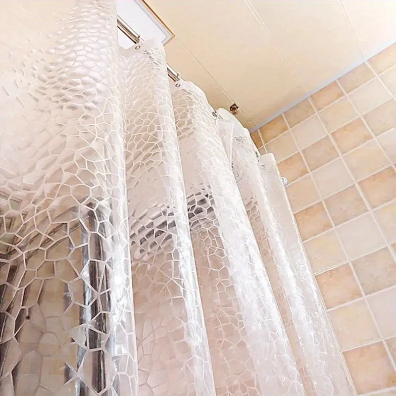 1 ensemble imperméable salle de bain rideau de douche Transparent salle de bain rideau avec crochets épaissi bain pure large rideau de bain