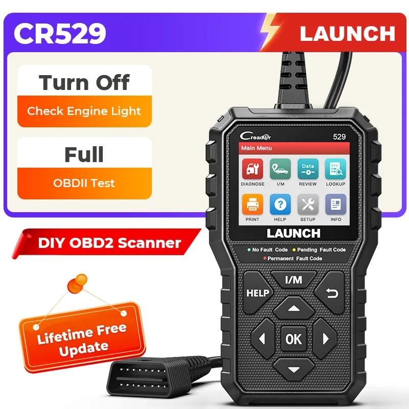 Nouveau launch Creader 529 OBD2 Scanner outil de Diagnostic automobile OBDII lecteur de Code Code défaut lire OBD Scan bricolage lecteur de Code CR529