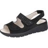Sandale WALDLÄUFER "M-Wiola", Damen, Gr. 5 (38), schwarz, Nubukleder, klassisch, Schuhe, Sommerschuh, Sandalette, Keilabsatz, in extraweiter Schuhweite M