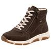 Keilsneaker REMONTE, Damen, Gr. 42, braun (dunkelbraun), Leder, sportlich, Schuhe Sneaker, High-Top-Sneaker, Schnürschuh, Freizeitschuh mit Außenreißverschluss