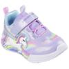 Sneaker SKECHERS "UNICORN CHASER", Kinder, Gr. 24, lavendel, multifarben, Textil, Glitzer, kontrastfarbene Details, animal-print, casual, Schuhe, Klettschuh mit blinkendem Einhorn, Größenschablone zum Download