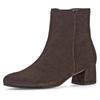 Stiefelette GABOR, Damen, Gr. 38, braun (dunkelbraun), Ziegenveloursleder, unifarben, elegant, Schuhe, Blockabsatz, Businesschuh, Ankleboots mit Best Fitting-Ausstattung