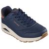 Sneaker SKECHERS "UNO-SUITED ON AIR", Herren, Gr. 42, blau (navy), Lederimitat, Veloursleder, sportlich, Schuhe, Freizeitschuh, Halbschuh, Schnürschuh mit modischer Keilsohle