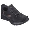 Slip-On Sneaker SKECHERS "SUMMITS-CLASSY NIGHT", Damen, Gr. 40, gold (schwarz, goldfarben), Textil, sportlich, Schuhe, Slipper, Freizeitschuh mit komfortabler Heel Pillow Funktion