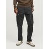 Cargohose JACK & JONES "JPSTKANE CRUISE CARGO NOOS", Herren, Gr. 31, Länge 32, schwarz, Web, Obermaterial: 98% Baumwolle, 2% Elasthan, unifarben, modisch, relaxed fit knöchellang, Hosen