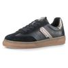Plateausneaker TAMARIS, Damen, Gr. 38, silber (schwarz, silberfarben), Leder, Lederimitat, unifarben mit Farbeinsatz, sportlich, Schuhe, Schnürschuh, Halbschuh, Freizeitschuh mit gepolstertem Schaftrand