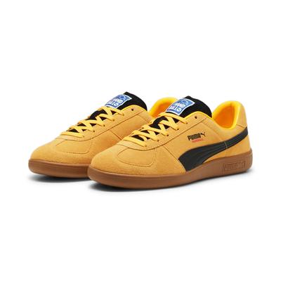 Sneaker PUMA "PUMA Handballschuhe Erwachsene", Gr. 47, orange (sun stream schwarz caramel latte orange beige), Obermaterial: Synthetik, Kuhleder; Futter: Synthetik; Innensohle: Textil; Laufsohle: Gummi, Schuhe Image