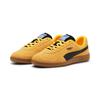 Sneaker PUMA "PUMA Handballschuhe Erwachsene", Gr. 48, orange (sun stream schwarz caramel latte orange beige), Obermaterial: Synthetik, Kuhleder; Futter: Synthetik; Innensohle: Textil; Laufsohle: Gummi, Schuhe