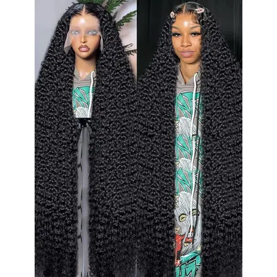 250 Density 13x6 HD Water Curly Glueless Lace Frontal Human Hair Wig Ready To Wear Brazilian 30 40