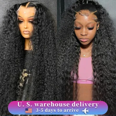 13x6 40inch 250% Loose Deep Wave 13x6 HD Lace Frontal Wig Brazilian 40 Inch 13x4 Curly Lace Frontal