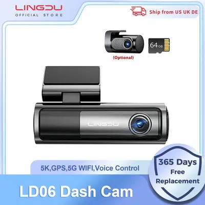 LINGDU LD06 Dash Cam 4K Front 2K Rear Cam Car DVR 5.8Gh WiFi GPS Support BT Voice Control 24H